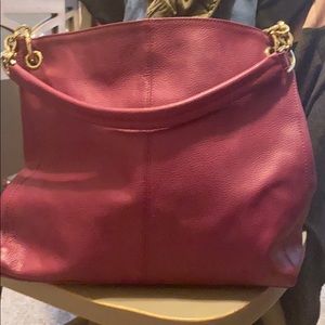 Fuscia hobo style handbag